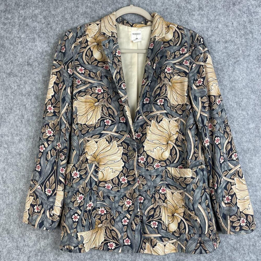 Morris & Co x H&M Blazer Jacket Womens 2 Floral Print Art Nouveau Career Office‎